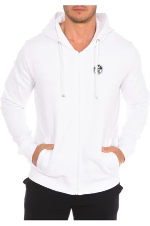 North Sails Sweathshirts & Hoodies, Herre, Hvid, S, Bomuld, Hættetrøje med lynlås