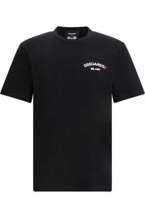 Dsquared2 Top, Herre, Sort, M, Bomuld, Monogram Bomuld T-shirt, Almindelig Pasform