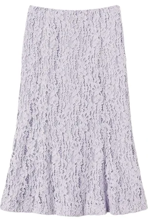 Twin-Set Nederdel, Dame, Lilla, 2XS, Lilla Blomstret Nederdel