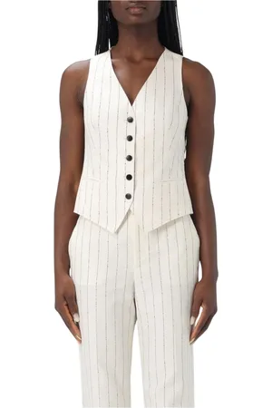TAGLIATORE Jakke, Dame, Hvid, M, Skræddersyet stribet vest