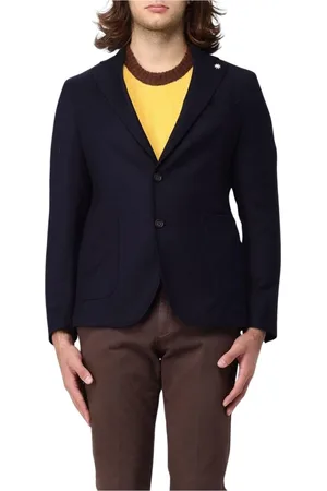 Manuel Ritz Jakke, Herre, Blå, 2XL, Blå Klassisk Blazer Med Revers