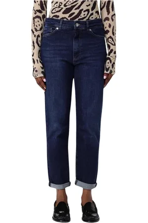 Sportmax Jeans, Dame, Blå, W31, Blå Straight Leg Jeans til Kvinder