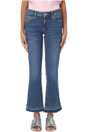 Liu Jo Jeans, Dame, Blå, W31, Bomuld, Klassiske Blå Bootcut Jeans med Rå Kant