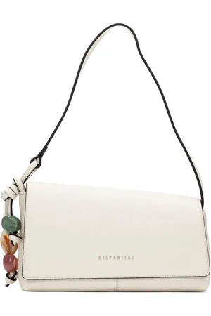 Hispanitas Taske, Dame, Hvid, ONE SIZE, Uld, Minimalist Skuldertaske med Perlehåndtag
