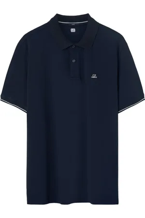C.P. Company Top, Herre, Blå, XL, Blåt broderet logo poloshirt