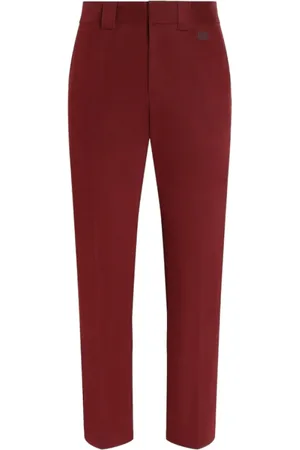 Dolce & Gabbana Bukser, Herre, Rød, XL, Bordeaux Røde Slim-Fit Bukser