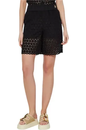 Patrizia Pepe Shorts, Dame, Sort, S, Bomuld, Sorte bukser Regular Fit