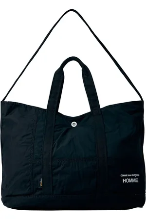 Comme des Garçons Taske, Herre, Sort, ONE SIZE, Bomuld, Panel Logo Print Tote Bag