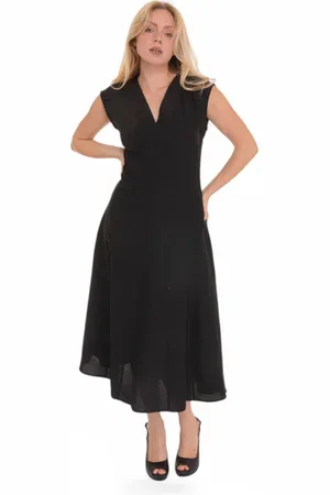 pennyblack Kjole, Dame, Sort, XL, Flared V-Neck Midi Kjole