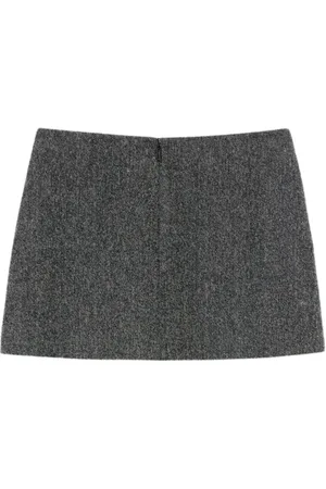 Pinko Nederdel, Dame, Grå, M, Tweed, Grå Tweed A-line Mini Nederdel