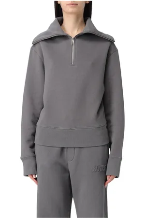 Autry Strik, Dame, Grå, M, Bomuld, Grå Zip-Up Sweatshirt
