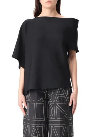 LIVIANA CONTI Bluser & Skjorter, Dame, Sort, M, Sort Bådhals Sweater Top