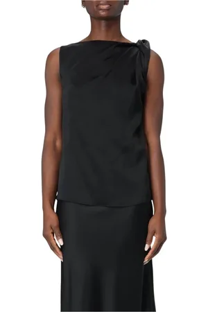 LIVIANA CONTI Top, Dame, Sort, XS, Beige Knotted Sleeveless Top