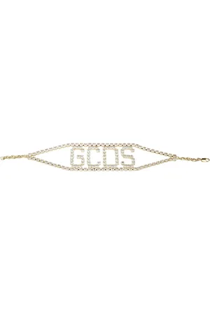 GCDS Tilbehør, Dame, Gul, ONE SIZE, Logo Choker Halskæde