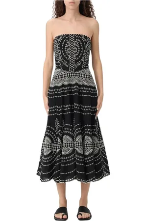 CHARO RUIZ IBIZA Kjole, Dame, Sort, XS, Uld, Sort Blonde Maxi Kjole