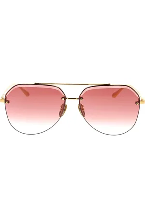 Linda Farrow Tilbehør, unisex, Gul, ONE SIZE, Elegante solbriller med tidløs stil