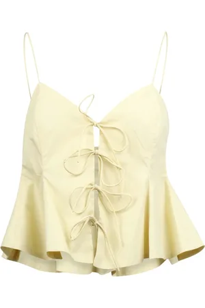 SEA Top, Dame, Gul, S, Bomuld, Emmet Top med Front Tie Lukning