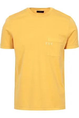 FAY Top, Herre, Gul, XL, Bomuld, Mørk Gul Bomuld Jersey T-shirt