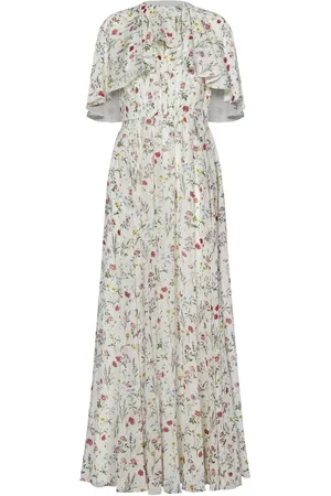 Giambattista Valli Kjole, Dame, Flerfarvet, M, Impressionist Print Cape Kjole Multifarvet Silke