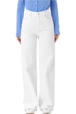 Frame Jeans, Dame, Hvid, W28, Uld, Hvide Wide Leg Jeans