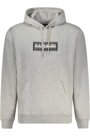 Napapijri Sweathshirts & Hoodies, Herre, Grå, M, Bomuld, Grå Bomuldshættetrøje Sweatshirt med Logo