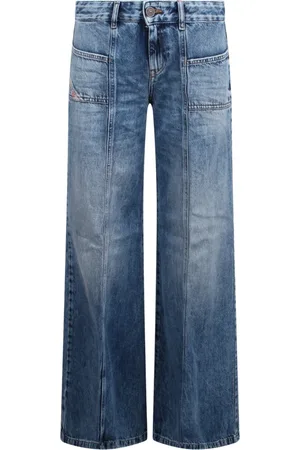 Diesel Jeans, Dame, Blå, W28, Bomuld, Flare D-Akii Jeans
