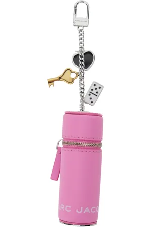 Marc Jacobs Tilbehør, Dame, Lyserød, ONE SIZE, Læder, Lipstick Case Charm Nøglering