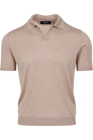 Gran Sasso Strik, Herre, , 2XL, Silke V-hals T-shirts og Polos
