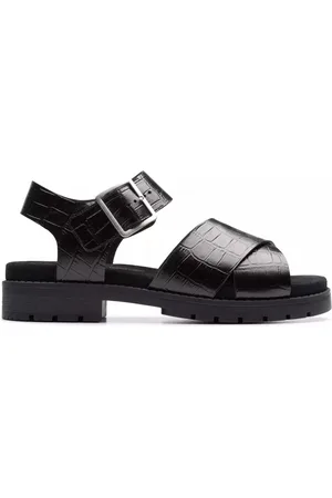 Clarks Sko, Dame, Sort, 38 EU, Læder, Sort damesandal - Orinoco Cross
