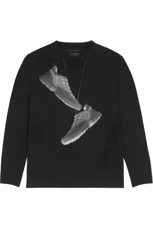 Maison Margiela Top, Herre, Sort, S, Sort Crew Neck Langærmet Skjorte