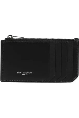 Saint Laurent Tilbehør, Herre, Sort, ONE SIZE, Læder, Sort læderkortholder