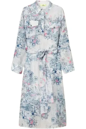 Twin-Set Kjole, Dame, Flerfarvet, M, Organza, Blomstret Organza Kjole