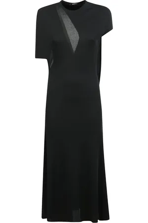 Jacquemus Kjole, Dame, Sort, M, Polyester, Draperet Lang Kjole