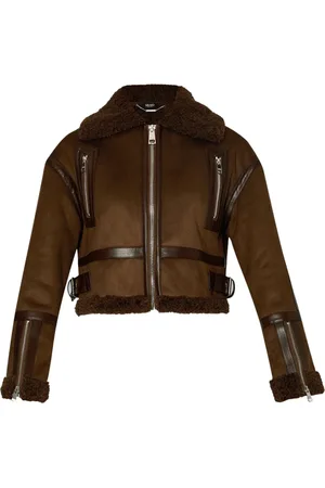 Liu Jo Jakke, Dame, Brun, XL, Cropped Jakke i Belagt Materiale