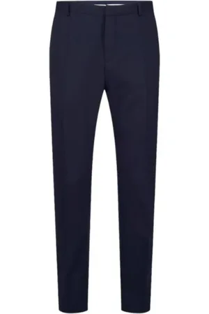 Calvin Klein Bukser, Herre, Blå, 3XL, Uld, Moderne Uldblanding Regular Bukser