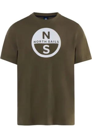 North Sails Top, Herre, Brun, 2XL, Bomuld, Bomuld Stor Logo T-shirt