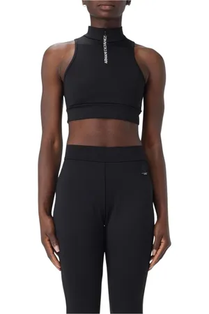 Armani Exchange Top, Dame, Sort, L, Polyester, Sort Ærmeløs Top med Lynlås Elegant Stil