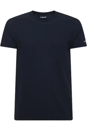 PEOPLE OF SHIBUYA Top, Herre, Blå, L, Bomuld, Blå Jersey T-shirt med Logo