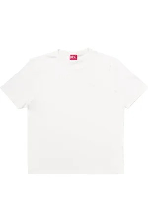 Diesel Top, Herre, Hvid, XL, Uld, Justerbar Slids T-Shirt Bianca