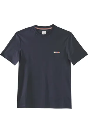 Paul Smith Top, Herre, Blå, L, Bomuld, Blå Logo Multistripe Kortærmet T-shirt