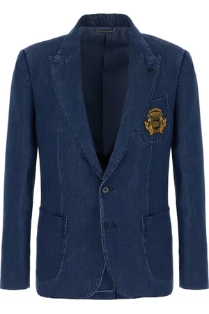 Dolce & Gabbana Jakke, Herre, Blå, M, Uld, Stilfulde Jakker og Veste Kollektion