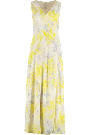 Calvin Klein Kjole, Dame, Flerfarvet, M, Uld, Blomstret Midi Viskose Kjole