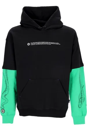 Octopus Sweathshirts & Hoodies, Herre, Sort, S, Bomuld, Grøn/Sort Letvægts hættetrøje