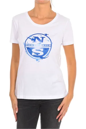 North Sails Top, Dame, Hvid, M, Bomuld, Kortærmet T-shirt med Ribhals