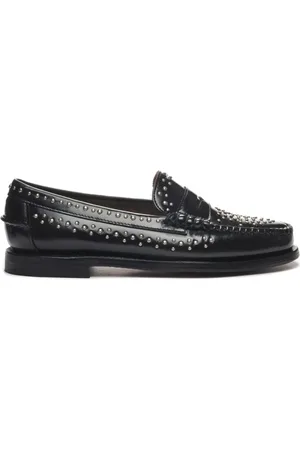 SEBAGO Sko, Dame, Sort, 39 EU, Læder, Sort læder studded loafers