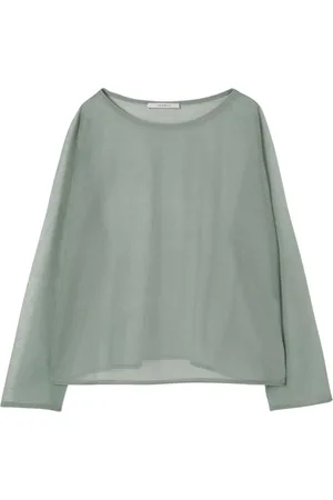 Maliparmi Top, Dame, Grøn, XS, Uld, Grøn Boatneck Strik Trøje