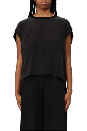 Kaos Top, Dame, Sort, S, Sort Silke Top med Lommer
