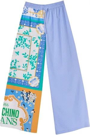 Moschino Bukser, Dame, Flerfarvet, S, Bomuld, Multifarvet Foulard Print Bomuld Poplin Bukser