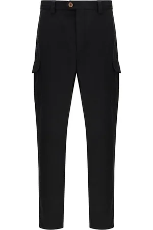 Brunello Cucinelli Bukser, Herre, Sort, M, Bomuld, Cargo Bomuld Bukser med Lommer