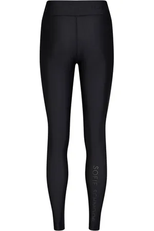 Sofie Schnoor Bukser, Dame, Sort, L, Uld, Logo Detalje Sort Leggings Kvinde